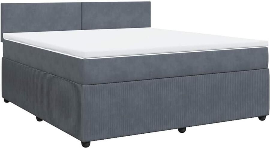 Vida XL Boxspring met matras fluweel donkergrijs 180x200 cm SKU: V3144694 - Foto 3