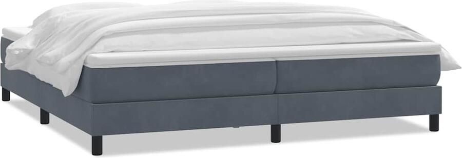 VidaXL Boxspring met matras fluweel donkergrijs 200x220 cm