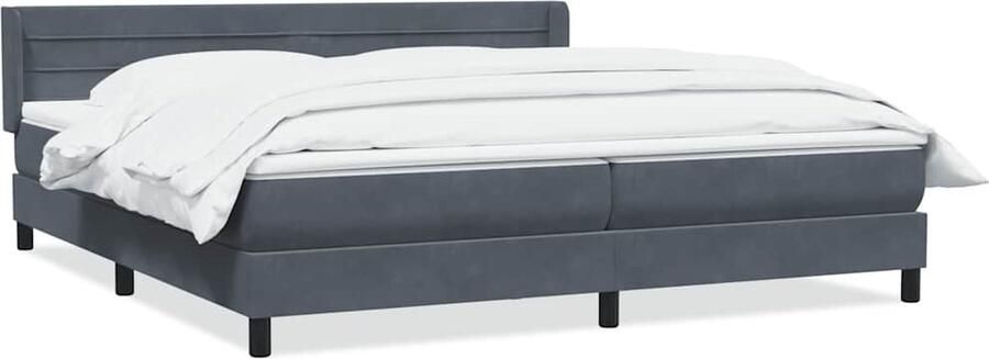 VidaXL Boxspring met matras fluweel donkergrijs 200x220 cm