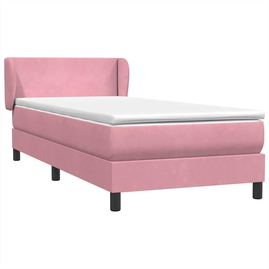 VidaXL Boxspring Fluweel Roze 90x210 cm Boxspring Boxspringbed Rooskleurig Bed Velvet Bed Tweepersoonsbed Comfortabele Slaap Slaapcomfort Elegante Bed Trendy Bed Bedroom Decor Kamerinrichting - Foto 2