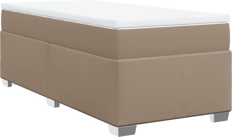 VidaXL -Boxspring-met-matras-kunstleer-cappuccinokleurig-80x200-cm - Foto 5