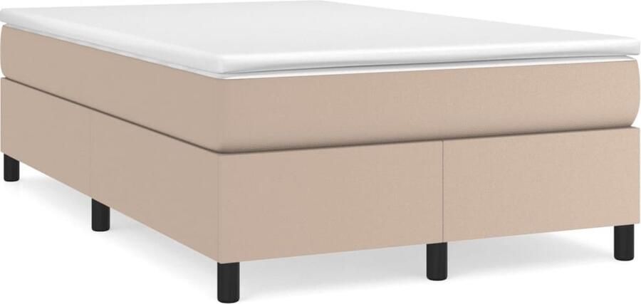VidaXL -Boxspring-met-matras-kunstleer-cappuccinokleurig-120x200-cm - Foto 2