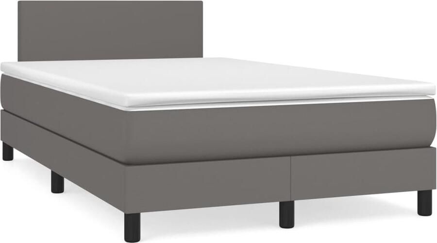 VidaXL -Boxspring-met-matras-kunstleer-grijs-120x200-cm - Foto 2