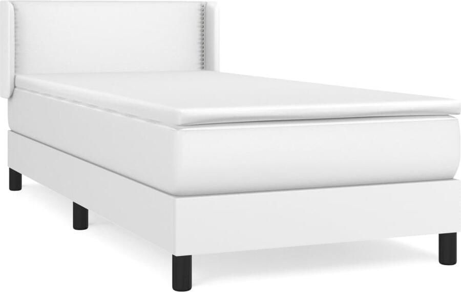VidaXL -Boxspring-met-matras-kunstleer-wit-100x200-cm - Foto 2