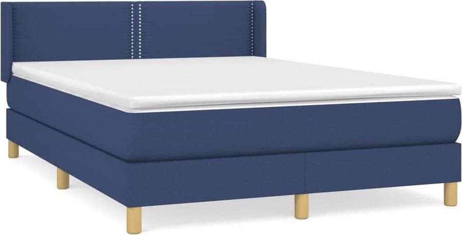 VidaXL -Boxspring-met-matras-stof-blauw-140x190-cm - Foto 3