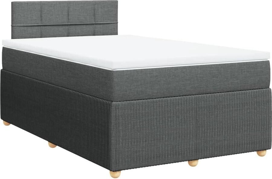 Vida XL Boxspring met matras stof donkergrijs 120x190 cm SKU: V3270377 - Foto 4