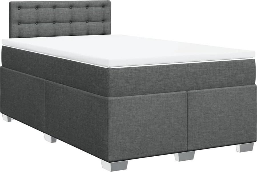 Vida XL Boxspring met matras stof donkergrijs 120x190 cm SKU: V3270377 - Foto 4