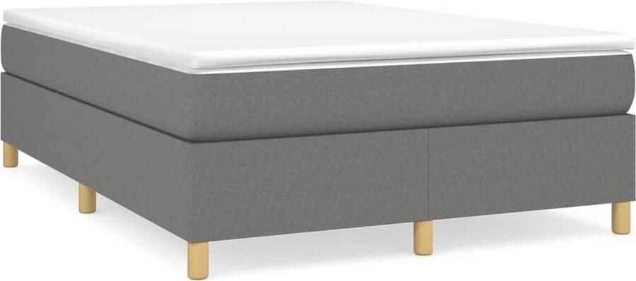 Vida XL Boxspring met matras stof donkergrijs 140x200 cm SKU: V3144424 - Foto 3