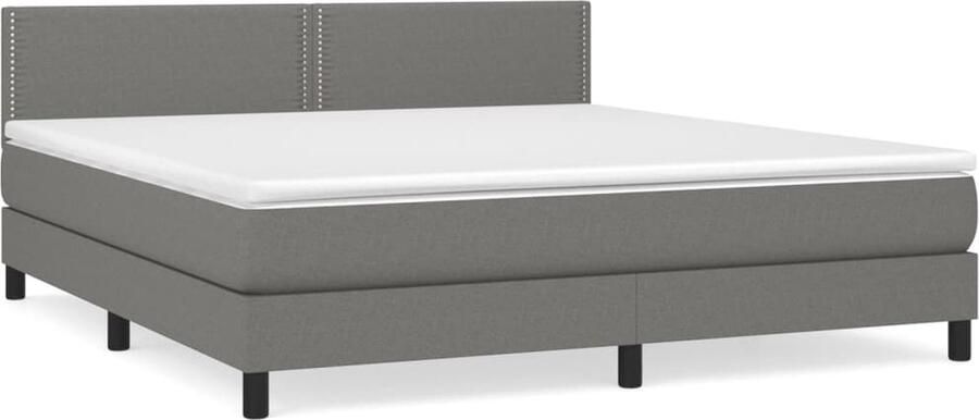 VidaXL -Boxspring-met-matras-stof-donkergrijs-180x200-cm - Foto 2