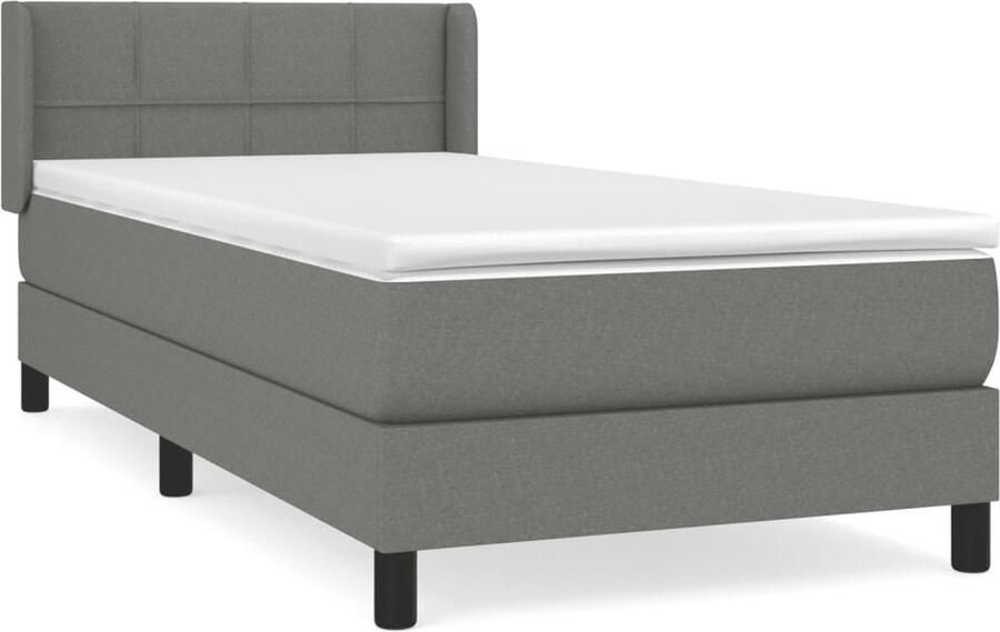 Vida XL Boxspring met matras stof donkergrijs 80x200 cm SKU: V3126278 - Foto 2