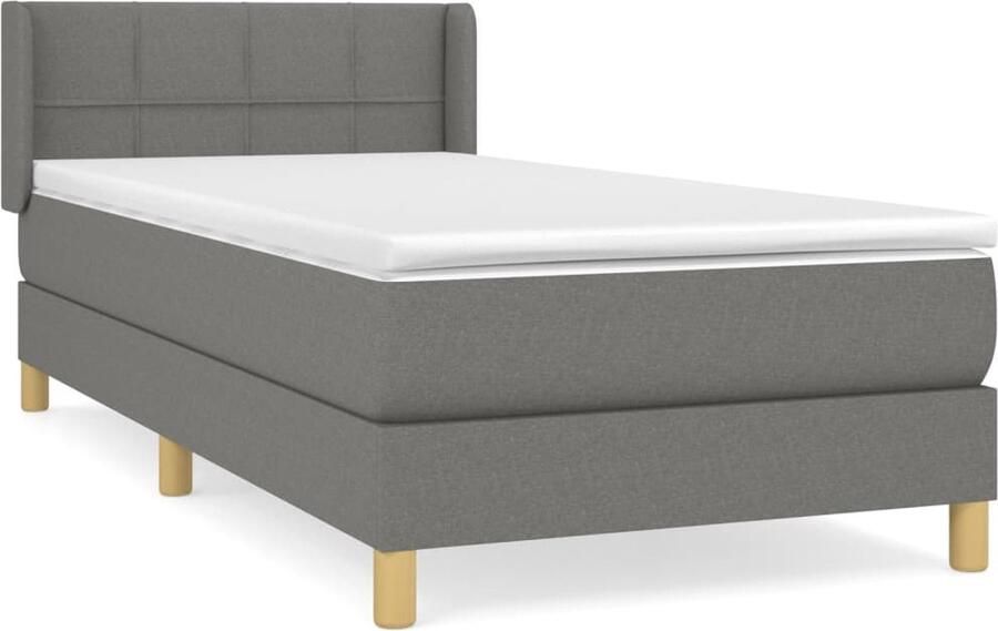 Vida XL Boxspring met matras stof donkergrijs 80x200 cm SKU: V3126278 - Foto 4