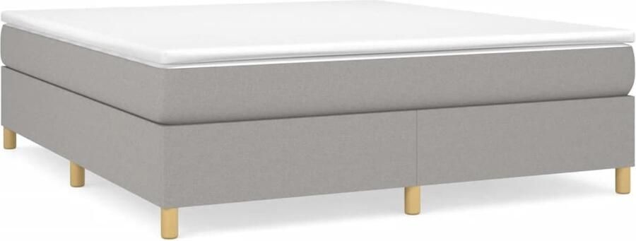 Vida XL Boxspring met matras stof lichtgrijs 160x200 cm SKU: V3144530 - Foto 6