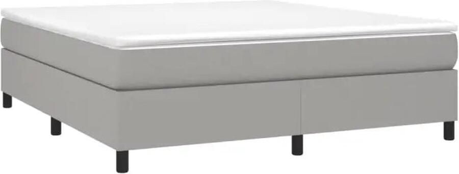 Vida XL Boxspring met matras stof lichtgrijs 160x200 cm SKU: V3144530 - Foto 4