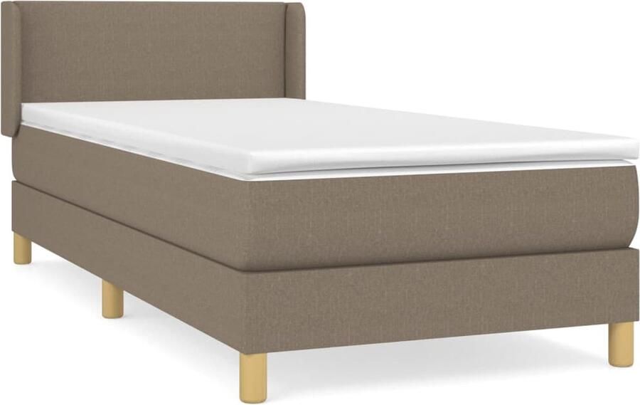 Vida XL Boxspring met matras stof taupe 90x200 cm SKU: V3144494 - Foto 10
