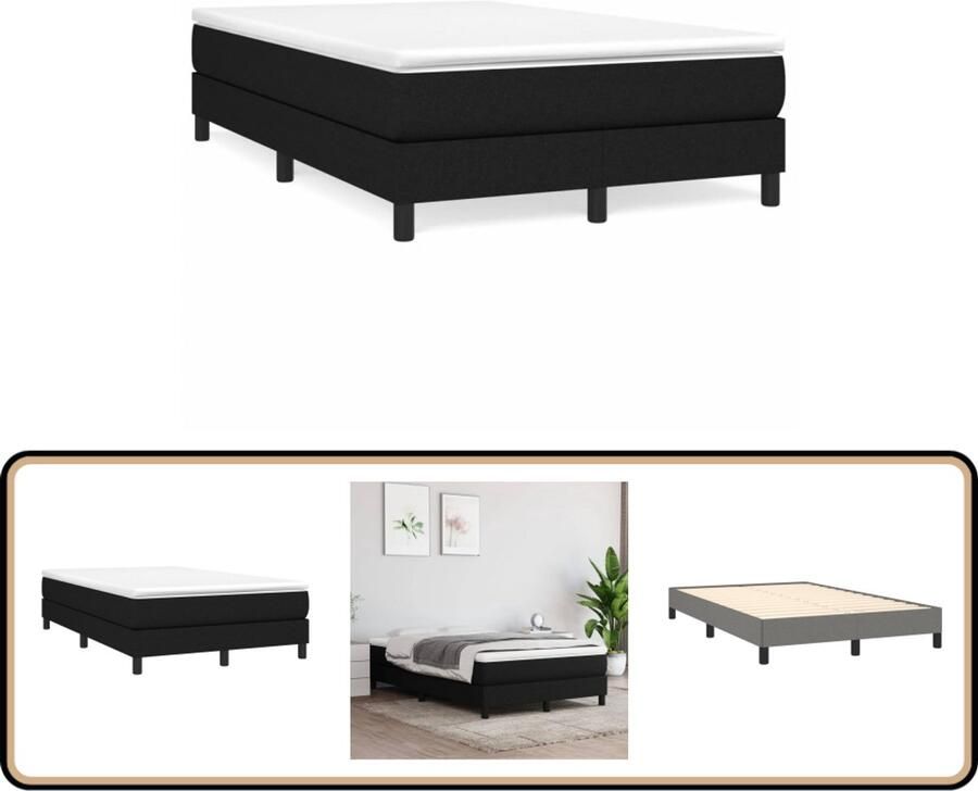 Vida XL Boxspring met matras stof zwart 120x190 cm SKU: V3269666 - Foto 2