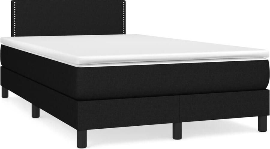 Vida XL Boxspring met matras stof zwart 120x200 cm SKU: V3140683 - Foto 2