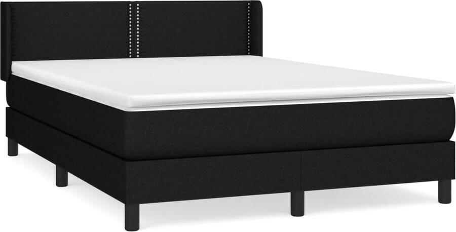 VidaXL -Boxspring-met-matras-stof-zwart-140x200-cm - Foto 2