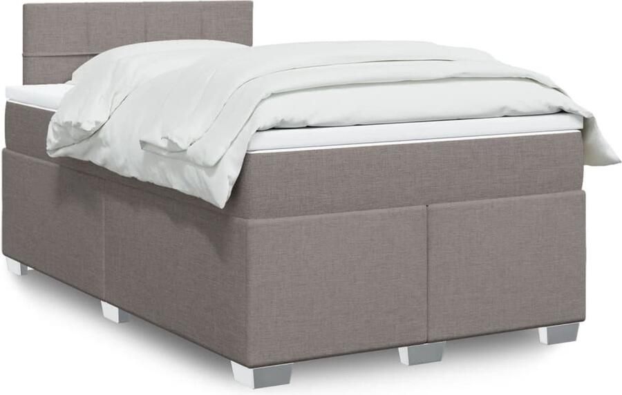 VidaXL Boxspring met Matras Taupe 120x200 cm