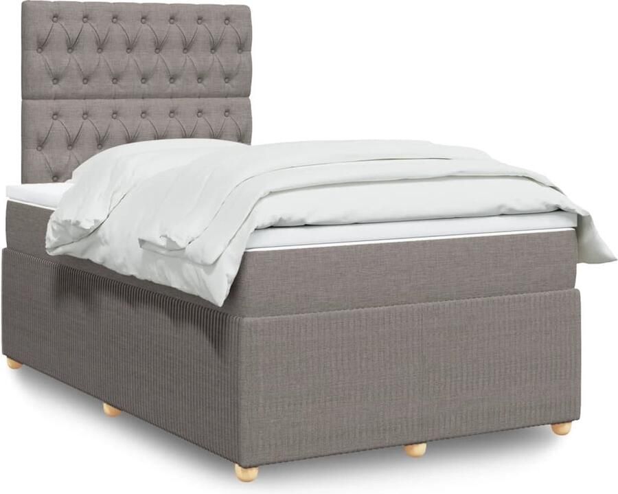 VidaXL Boxspring met matras Taupe 120x200 cm
