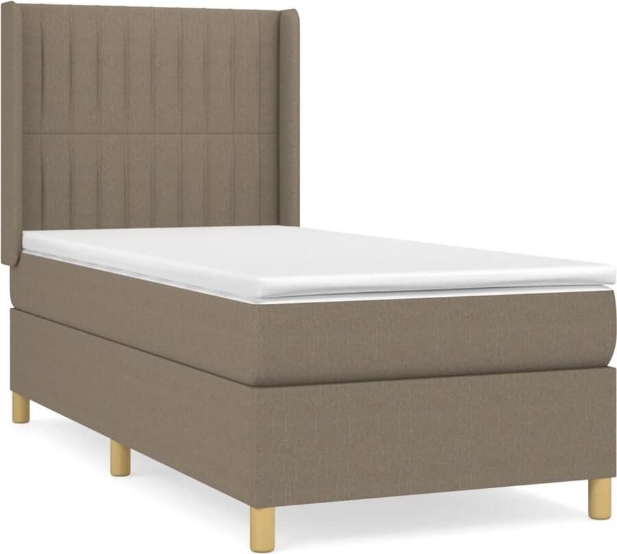 VidaXL Boxspring met matras Taupe 80x200 cm Boxspringbed Pocketvering Tweepersoonsbed Taupecouleur Slaapkamerinrichting Bed Frame Nieuw Bed - Foto 2