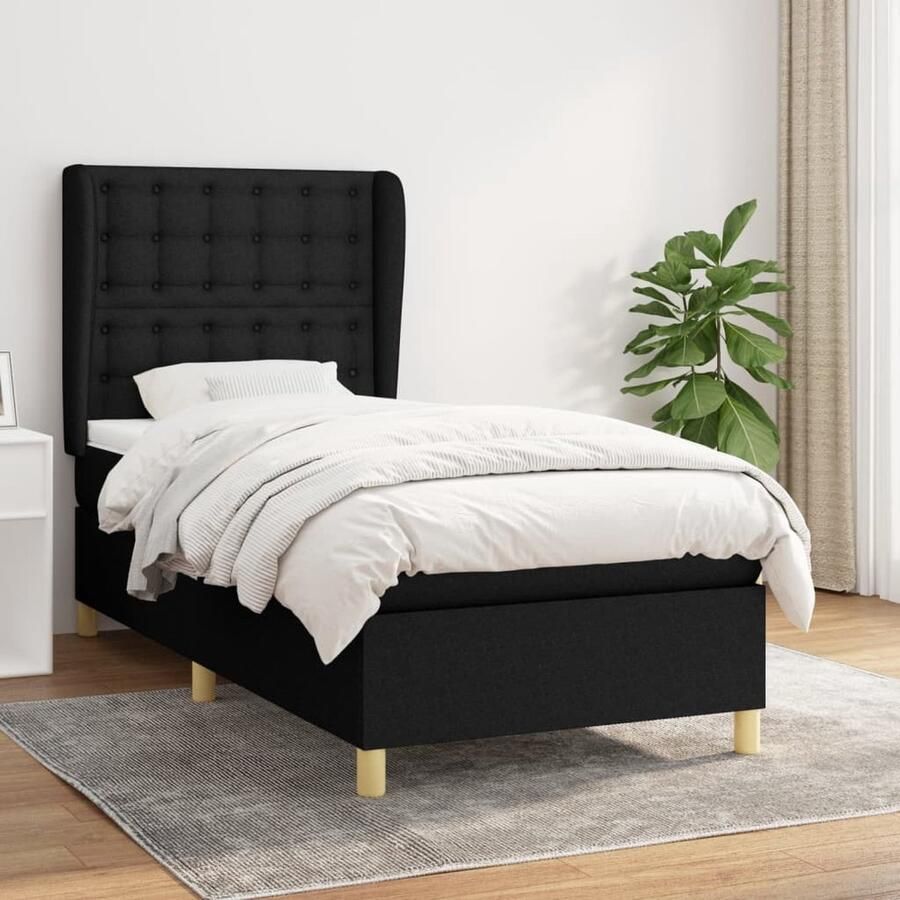 VidaXL Boxspring Zwart 80x200 cm Inclusief Matrassen Boxspringbed Boxspring Tweepersoonsbed Bed Frame Zitzakken Slaapkamer Meubilair Zwart Bed Pocketed Spring Mattress - Foto 2