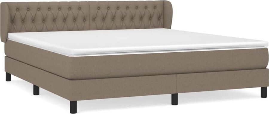 VidaXL Boxspring Stof Taupe 180x200 cm Inclusief Matras Boxspringbed Boxsprings Slaapkamerinrichting Tweepersoonsbed Bed Frame Taupecolor Pocketing Matras Middelhard Matras - Foto 2
