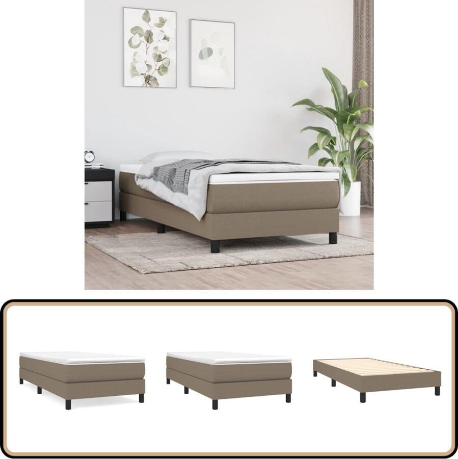 VidaXL Boxspring Stof Taupe 90x190 cm Boxspringbed Slaapcomfort Boxspring Tweepersoonsbed Frame Bed