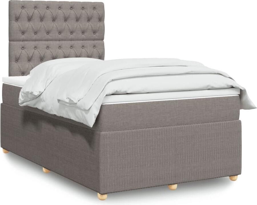 VidaXL Boxspring Taupe 120x200 cm met Matras