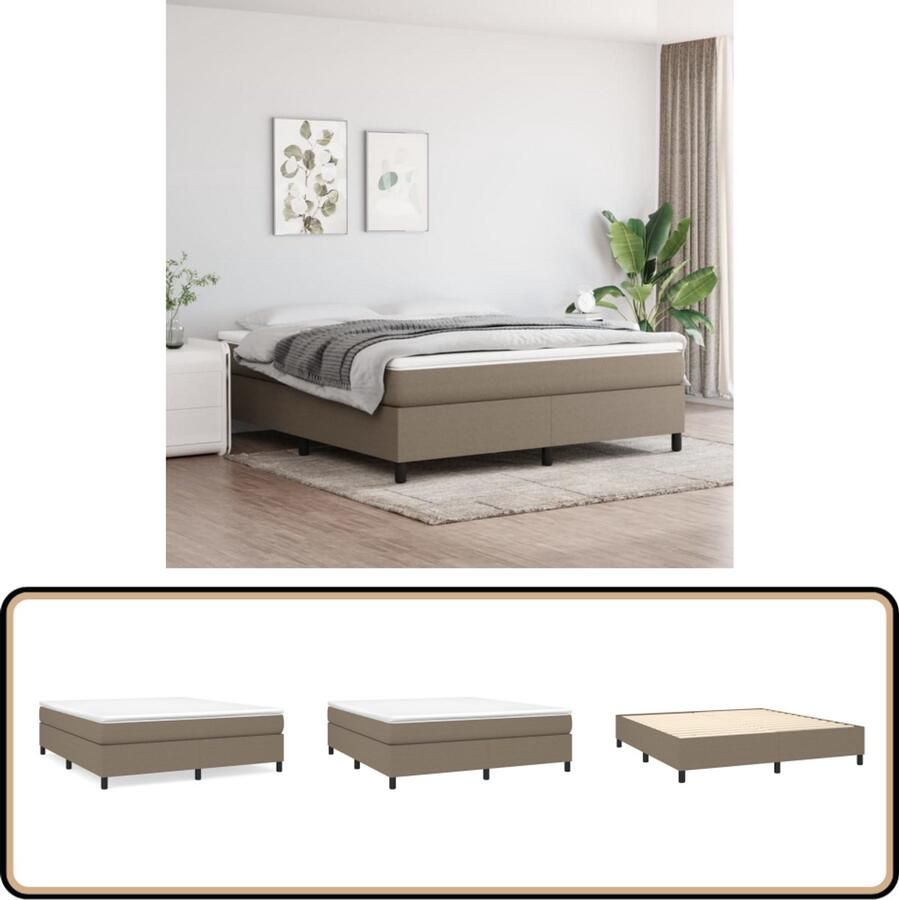 VidaXL Boxspring Taupe 180x200 cm Inclusief Matras Boxspringbed Boxspring Slaapkamerinrichting Tweepersoonsbed Taupeche Bed