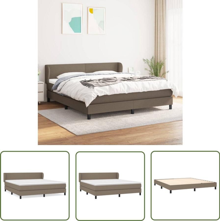 VidaXL Boxspring Taupe 180x200 cm Inclusief Matrassen Boxspringbed Boxsprings Slaapkamerinrichting Tweepersoonsbed Bed Frame Pocketed Spring Mattress Medium Firm Mattress Taupec