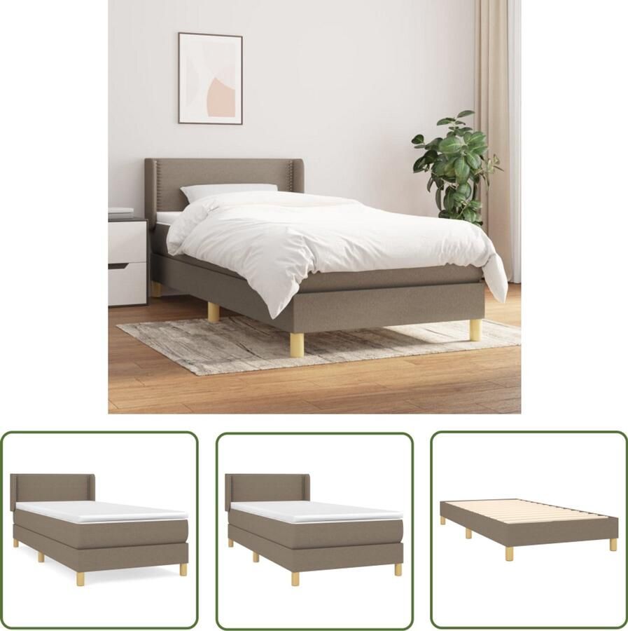 VidaXL Boxspring Taupe 80x200 cm Inclusief Matras Boxspringbed Boxspring Tweepersoonsbed Stapelbed Bed Frame Houten Bed Tapijtkleurig Bed Rustig Bed Ergonomisch Bed Luxe Bed - Foto 2