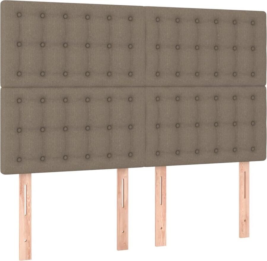 VidaXL Boxspring Taupe Inclusief Matras 140x190 cm Boxspringbed Boxspring Slaapkamerinrichting Tweepersoonsbed Pocketed Spring Mattress