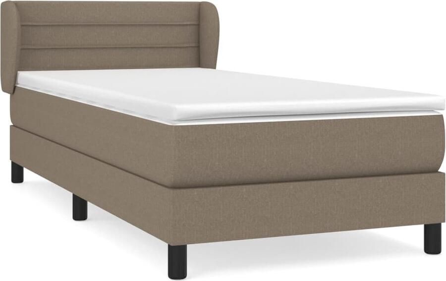 VidaXL Boxspring Taupe Inclusief Matras 90x200 cm Boxspringbed Slaapcomfort Boxspring Tweepersoonsbed Taupecouleur Adjustable Headboard Pocketveermatras Middenhard - Foto 2