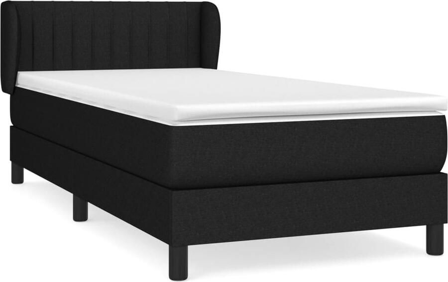 VidaXL Boxspring Zwart 80x200 cm Inclusief Matras Boxspringbed Boxsprings Slaapkamerinrichting Tweepersoonsbed Zitzakken Designmeubelen Zwarte Meubels Modern Bed Pocketed Spring Mattress - Foto 2