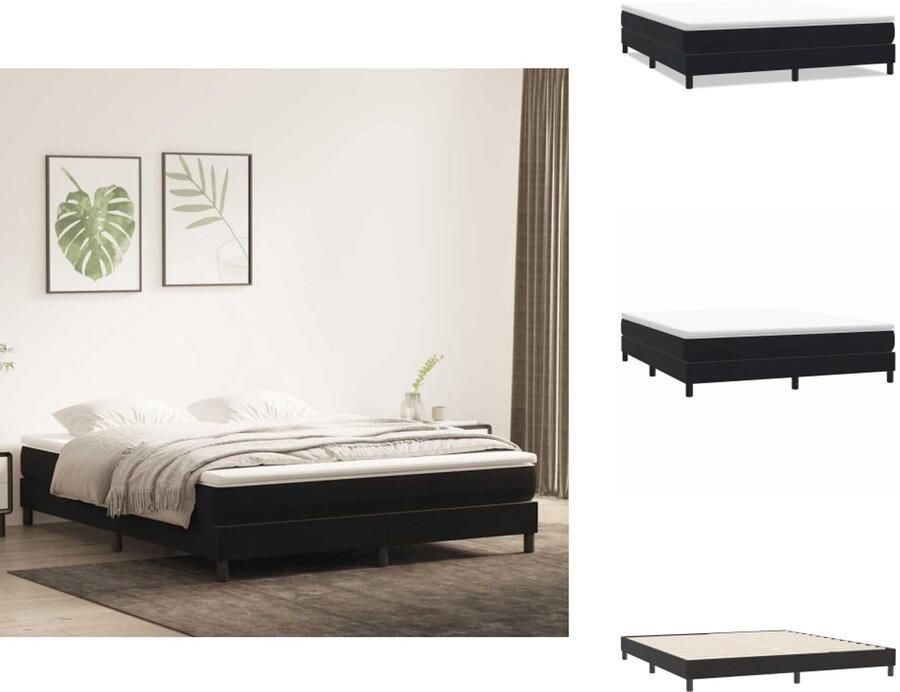 VidaXL Boxspringbed Boxspringbedden -bed Slaapkamermeubels Boxspringbed zonder matras 180x220 cm fluweel zwart