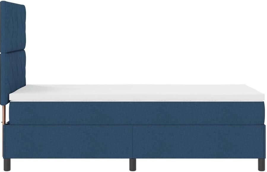 VidaXL Boxspring bed met matras met hoofdeinde Blauw 100 x 200 cm Stof