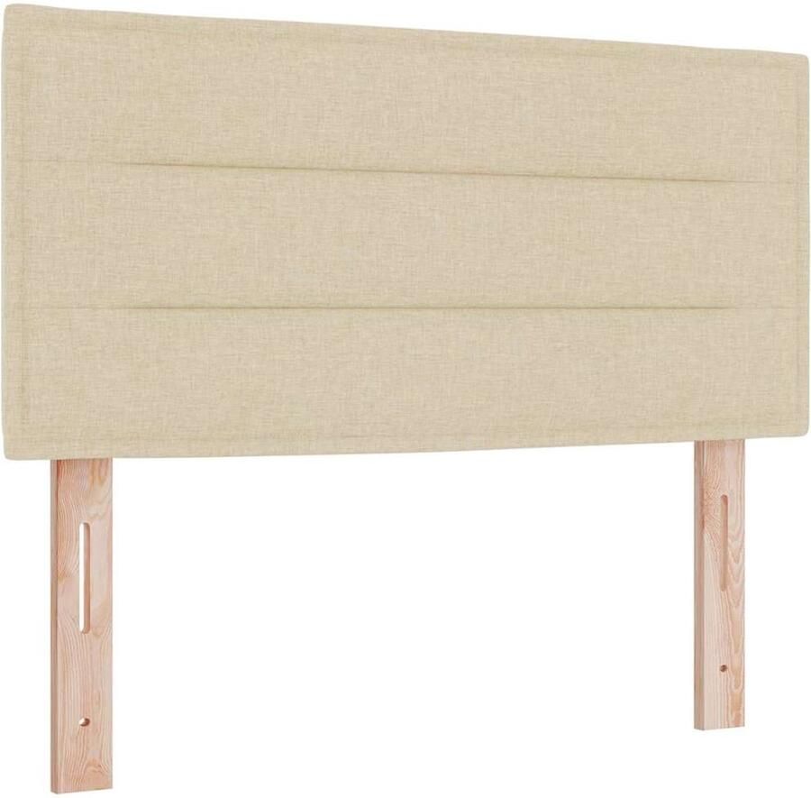 VidaXL LED Hoofdbord met LED -striplichten Crème 90 cm Stof