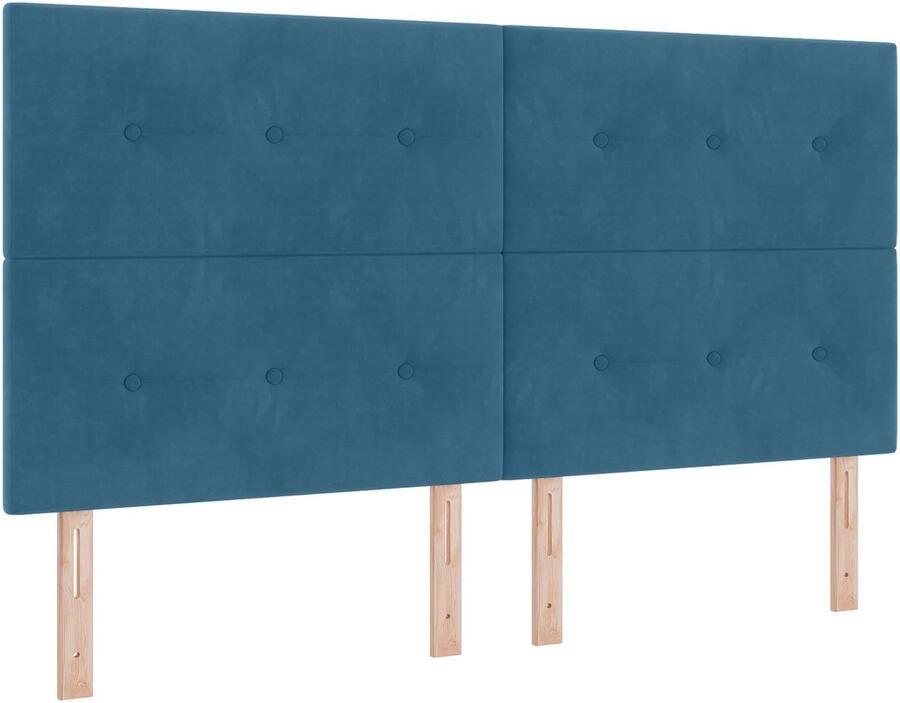 VidaXL Boxspringbed met Matras Donkerblauw 180 x 200 cm Fluweel