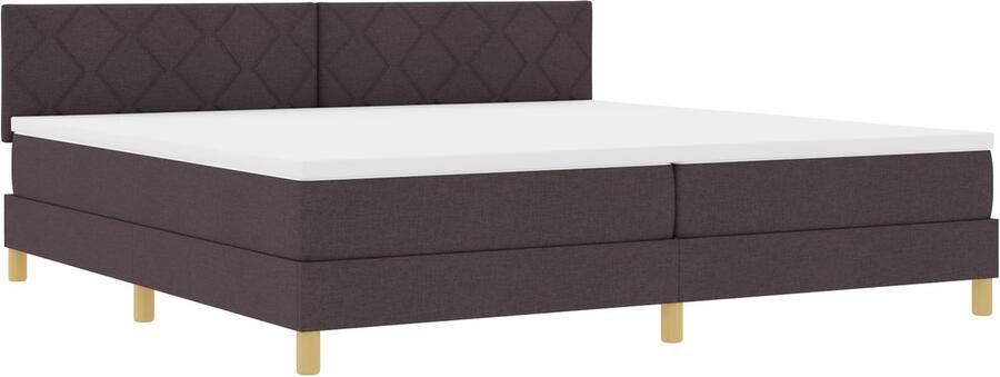 VidaXL Boxspringbed met matras Donkerbruin 200 x 200 cm Stof