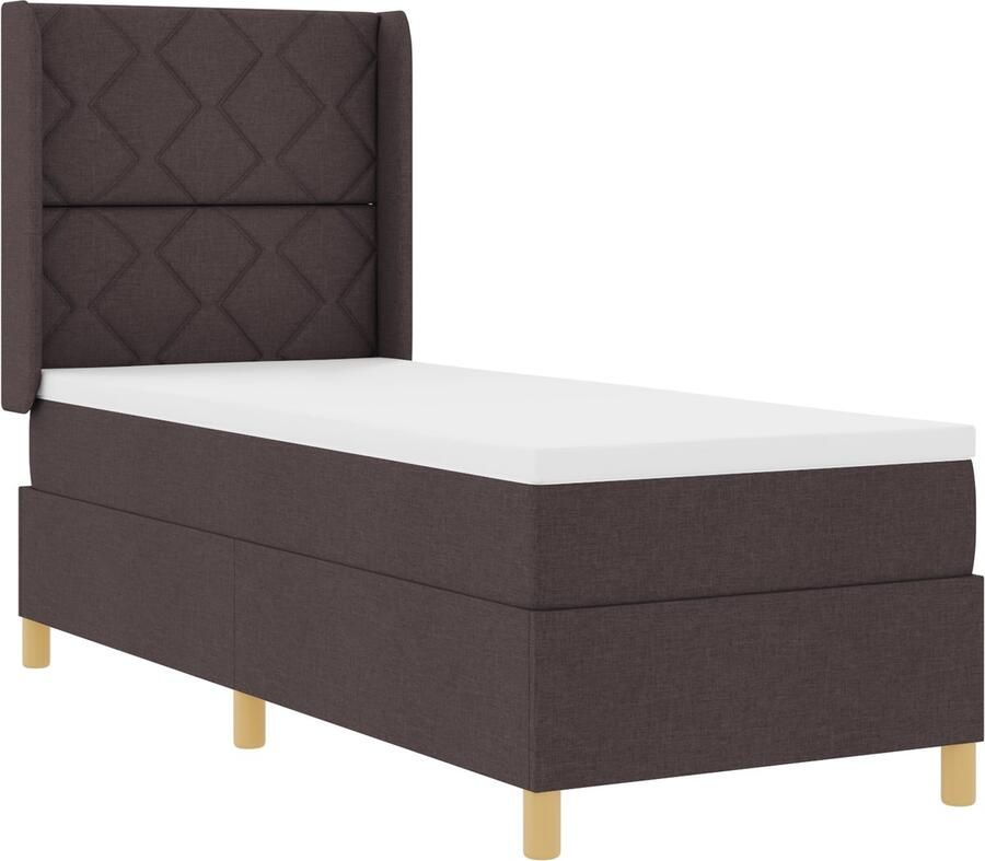 VidaXL Boxspringbed met Matras & LED Donkerbruin 80x200 cm Stof
