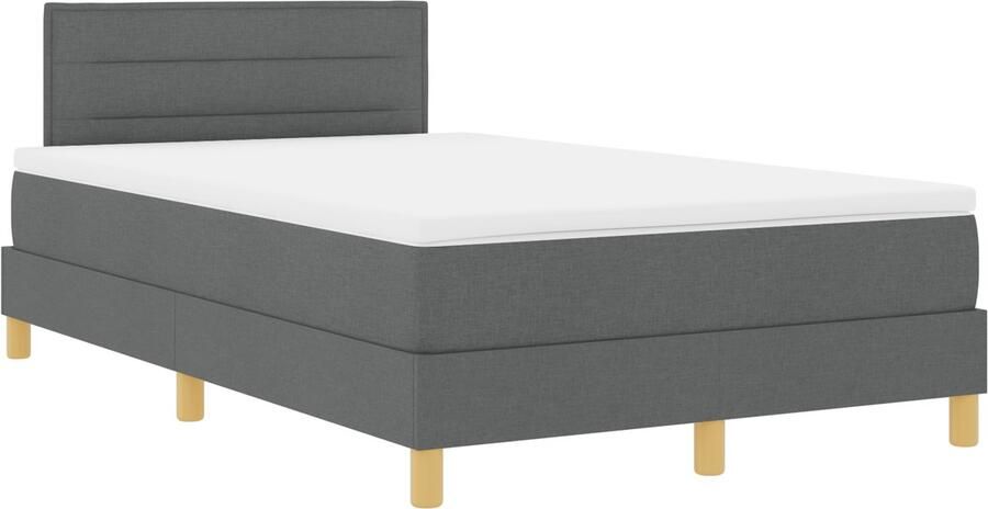 VidaXL Boxspringbed met matras Donkergrijs 120 x 200 cm Stof