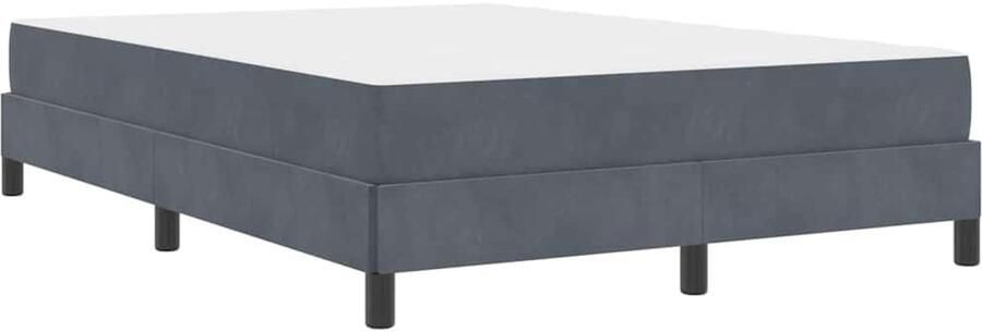 VidaXL Boxspringbed met matras Donkergrijs 140 x 200 cm Fluweel