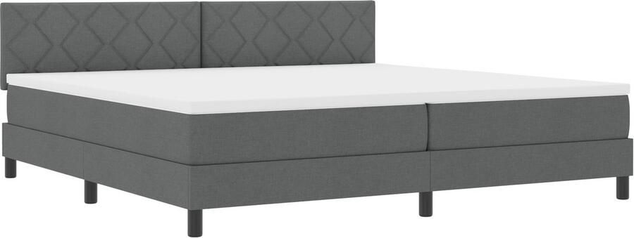 VidaXL Boxspringbed met matras Donkergrijs 200 x 200 cm Stof