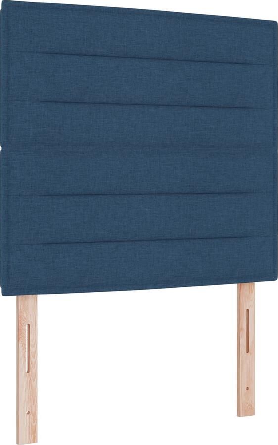 VidaXL Boxspring met matras en LED in blauw 80 x 200 cm stof