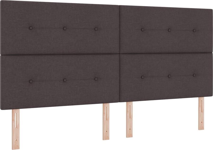 VidaXL Boxspringbed met matras Donkergrijs 90x190 cm Stof Donkerbruin