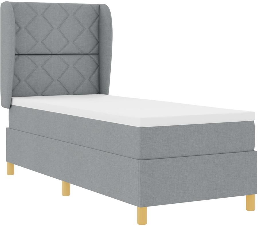 VidaXL Boxspringbed met matras met matras Lichtgrijs 80 x 200 cm Stof