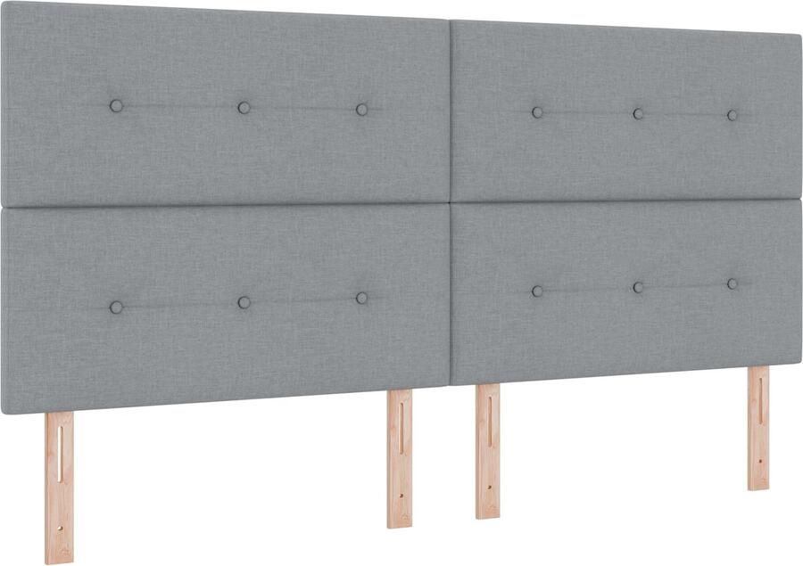 VidaXL Boxspringbed met matras Donkergrijs 90x190 cm Stof Lichtgrijs