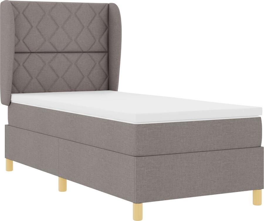 VidaXL Boxspringbed met matras Donkergrijs 90x190 cm Stof Taupe