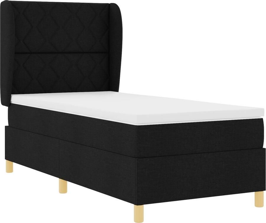 VidaXL Boxspring Bed met Matras Zwart 90x190 cm Stof