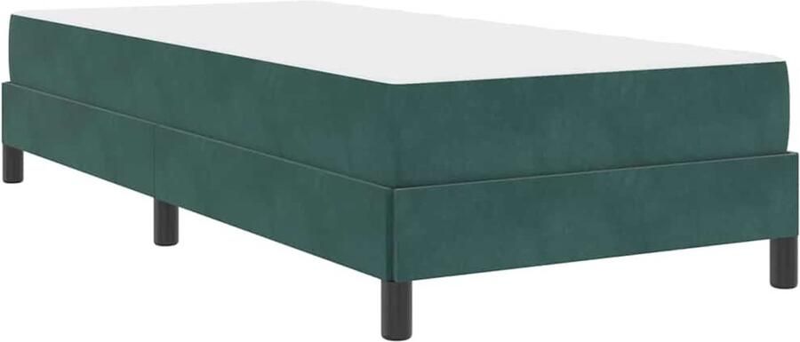 VidaXL Boxspringbed met matras Donkergroen 90 x 190 cm Fluweel
